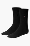 Chaussettes noires de TOMMY JEANS, en coton, avec le logo discret près du bord supérieur.