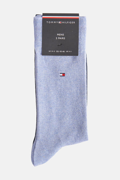 Chaussettes bleues en maille par TOMMY JEANS avec logo brodé et motif côtelé discret.