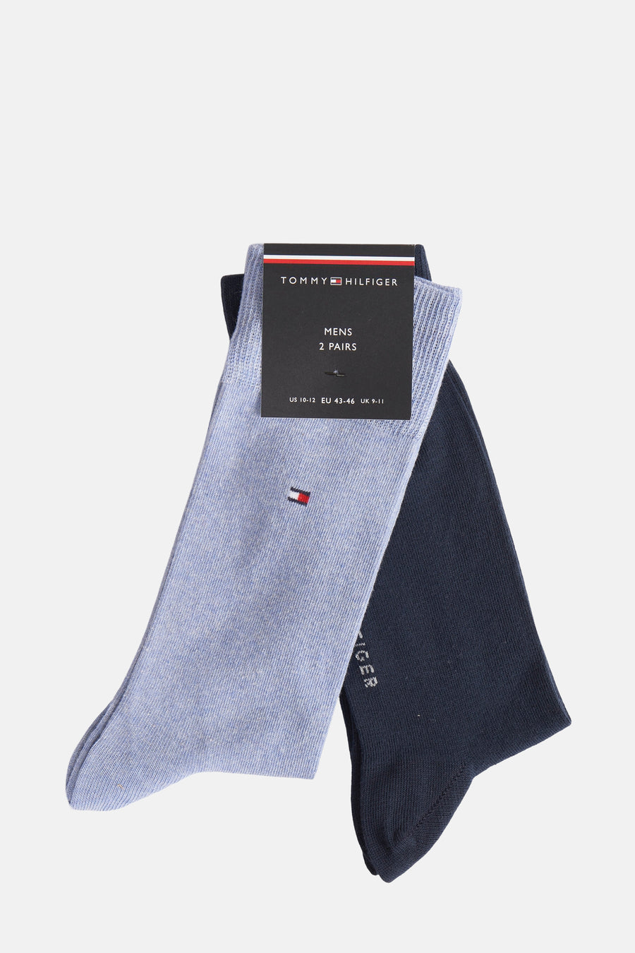 Chaussettes bleu et marine de TOMMY JEANS, lot de deux paires avec logo emblématique.