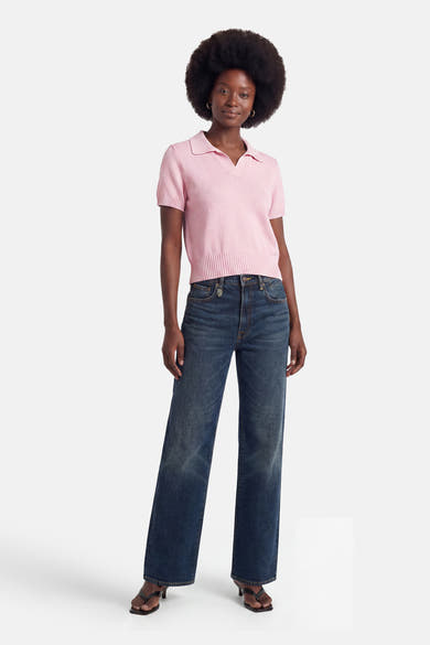 Pull met korte mouwen - roze