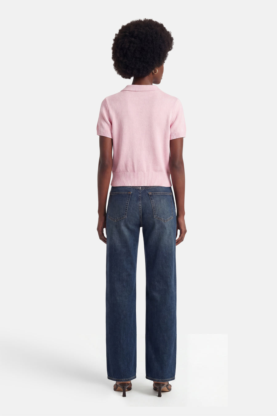 Pull met korte mouwen - roze