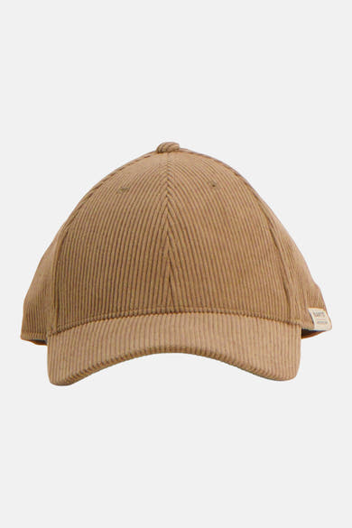Casquette beige côtelée BARTS avec visière courbe et étiquette latérale