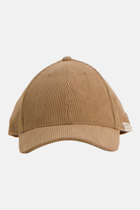 Casquette beige côtelée BARTS avec visière courbe et étiquette latérale