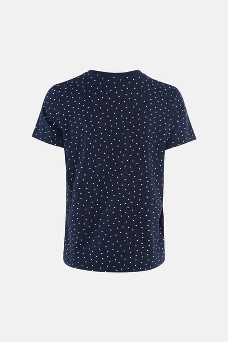 T-shirt bleu à pois blancs de Levi's® vu de dos, coupe classique, manches courtes
