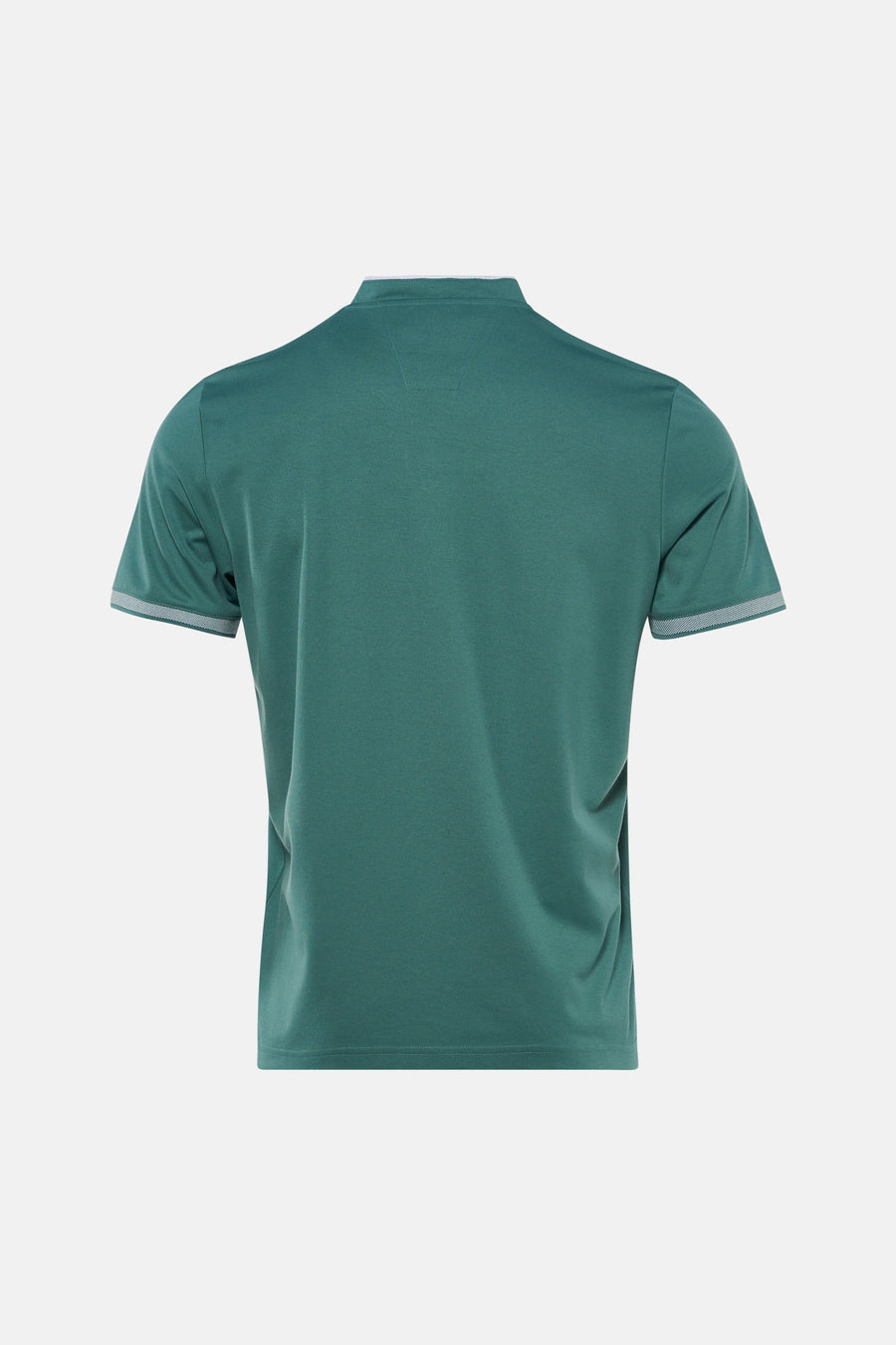 Blauw T-shirt met korte mouwen van DELAHAYE, met een rand met geometrische patronen op de kraag en mouwen.