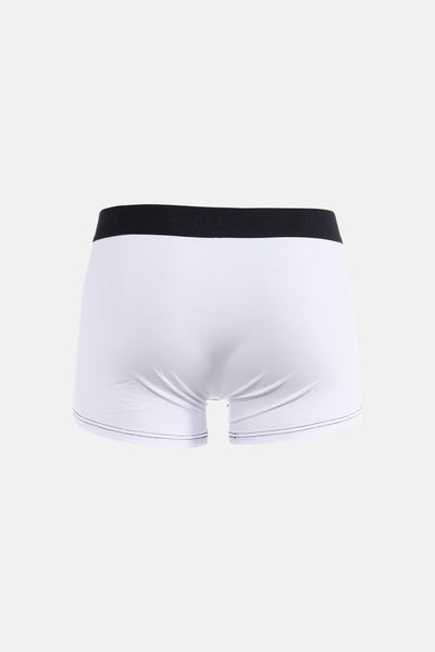 Boxer blanc de DELAHAYE avec ceinture élastique noire, vue de dos.
