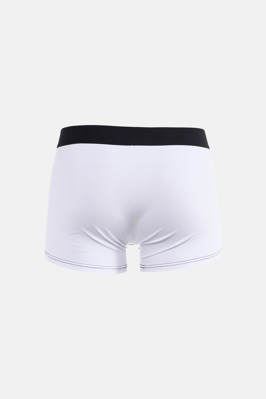 Boxer blanc de DELAHAYE avec ceinture élastique noire, vue de dos.
