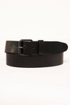 Ceinture noire de Petrol Industries, boucle en métal sombre et passant ton sur ton.