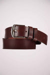 Ceinture marron en cuir de Petrol Industries, avec boucle en métal argenté et passant assorti.
