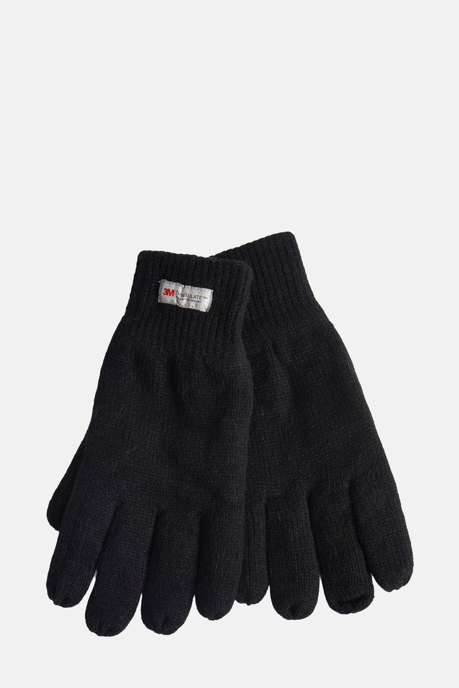 Gants noirs en laine par Access® avec étiquette 3M Thinsulate sur le dessus.