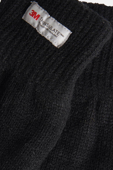 Gants noirs Access® avec étiquette de Thinsulate 3M, en tricot texturé.