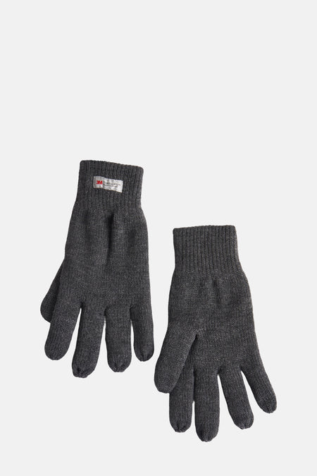Grijze Access® handschoenen met gebreid patroon en 3M Thinsulate label op één van de handschoenen.