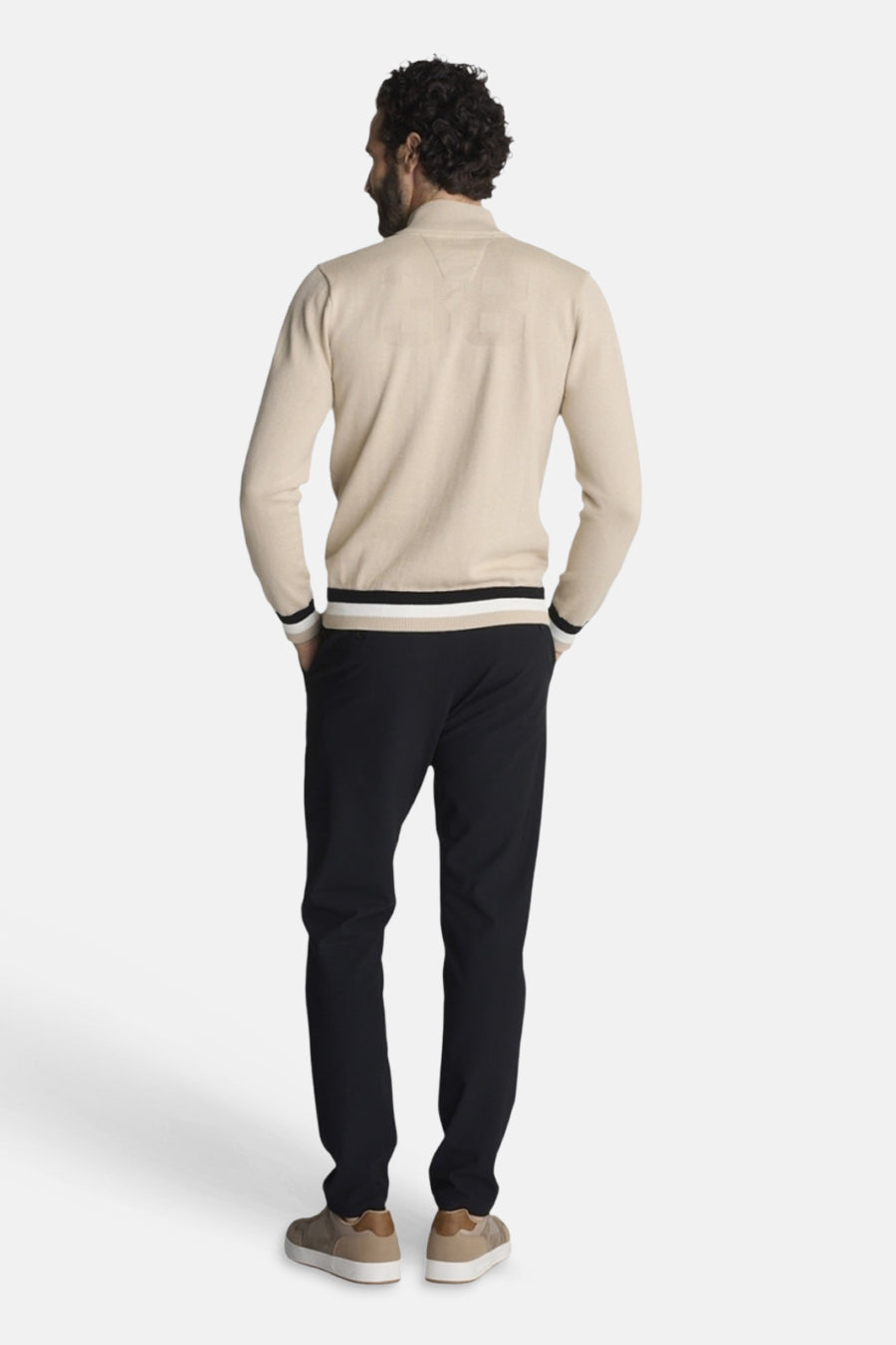 Pull met rolkraag - beige