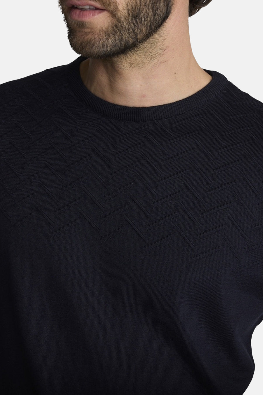 Pull col rond bleu - DELAHAYE