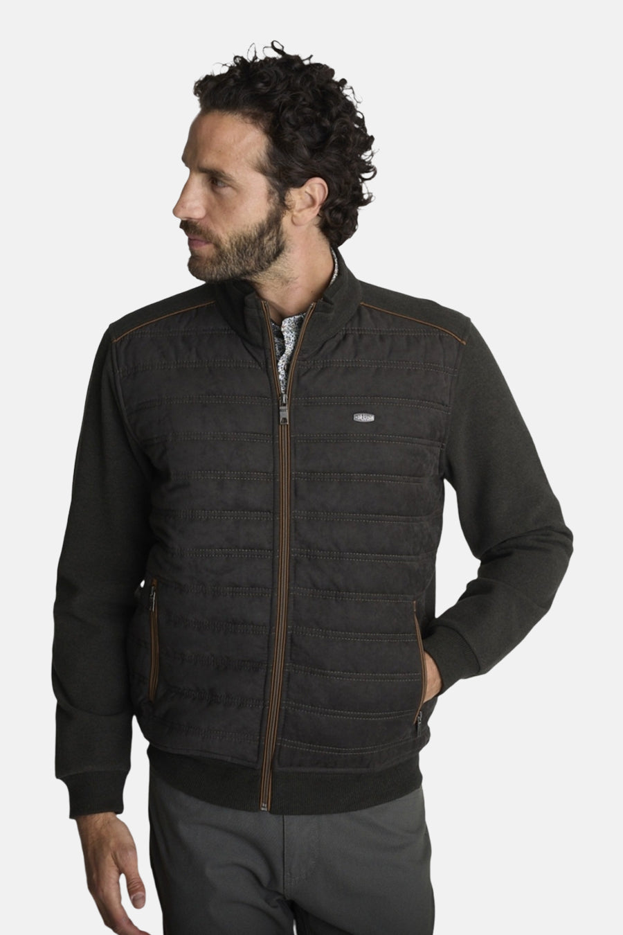 Heren tops jas casual green - DELAHAYE