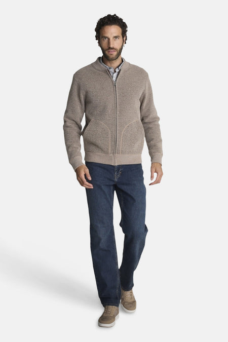 Trui met V-hals beige - DELAHAYE