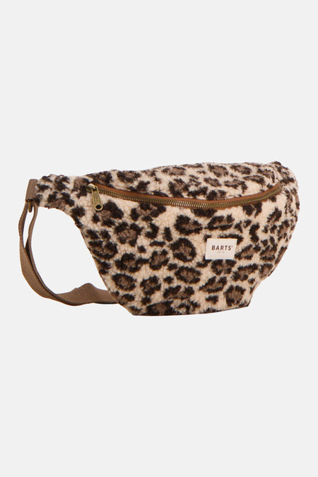 Sac à bandoulière BARTS beige à motif tacheté, avec fermeture zippée et sangle marron