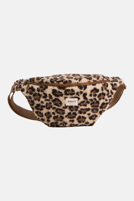 Sac à bandoulière beige à motif tacheté, avec fermeture zippée et logo BARTS
