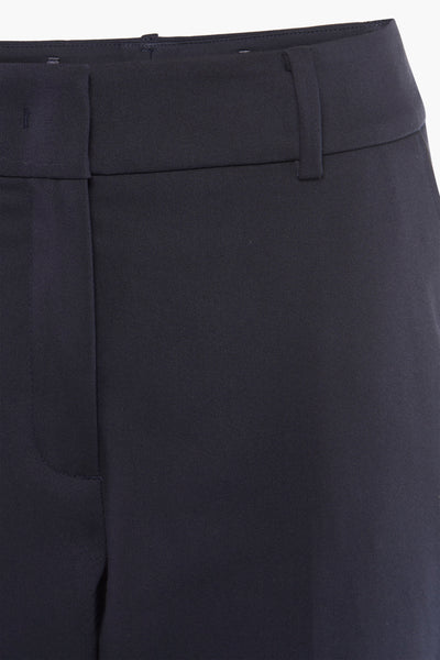 Blauwe broek, van MORE & MORE, met een riem en een gladde textuur.