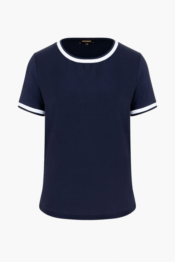 Top uni manches courtes Bleu - More & More