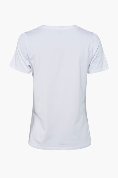 T-shirt blanc à manches courtes de MORE & MORE, vu de dos, en tissu lisse.