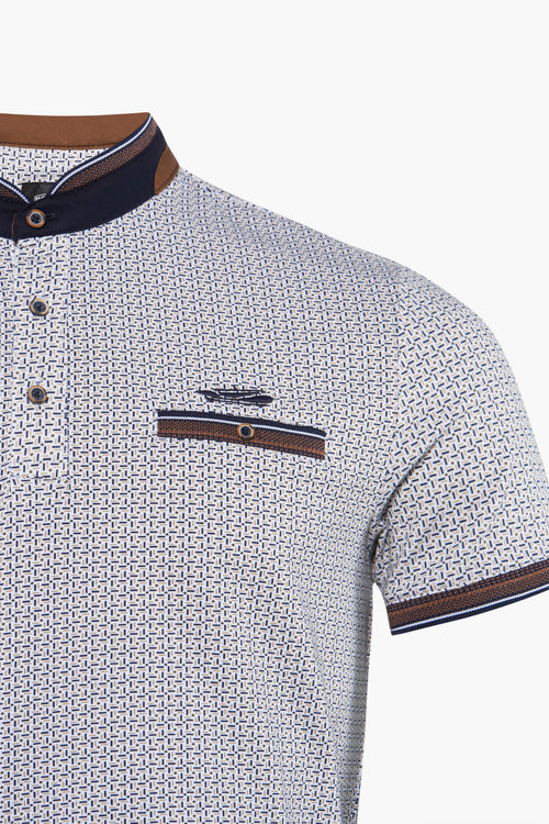 Heren tops polo korte mouw Blanc - DELAHAYE