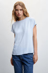 Blouse &agrave; manches courtes - bleu