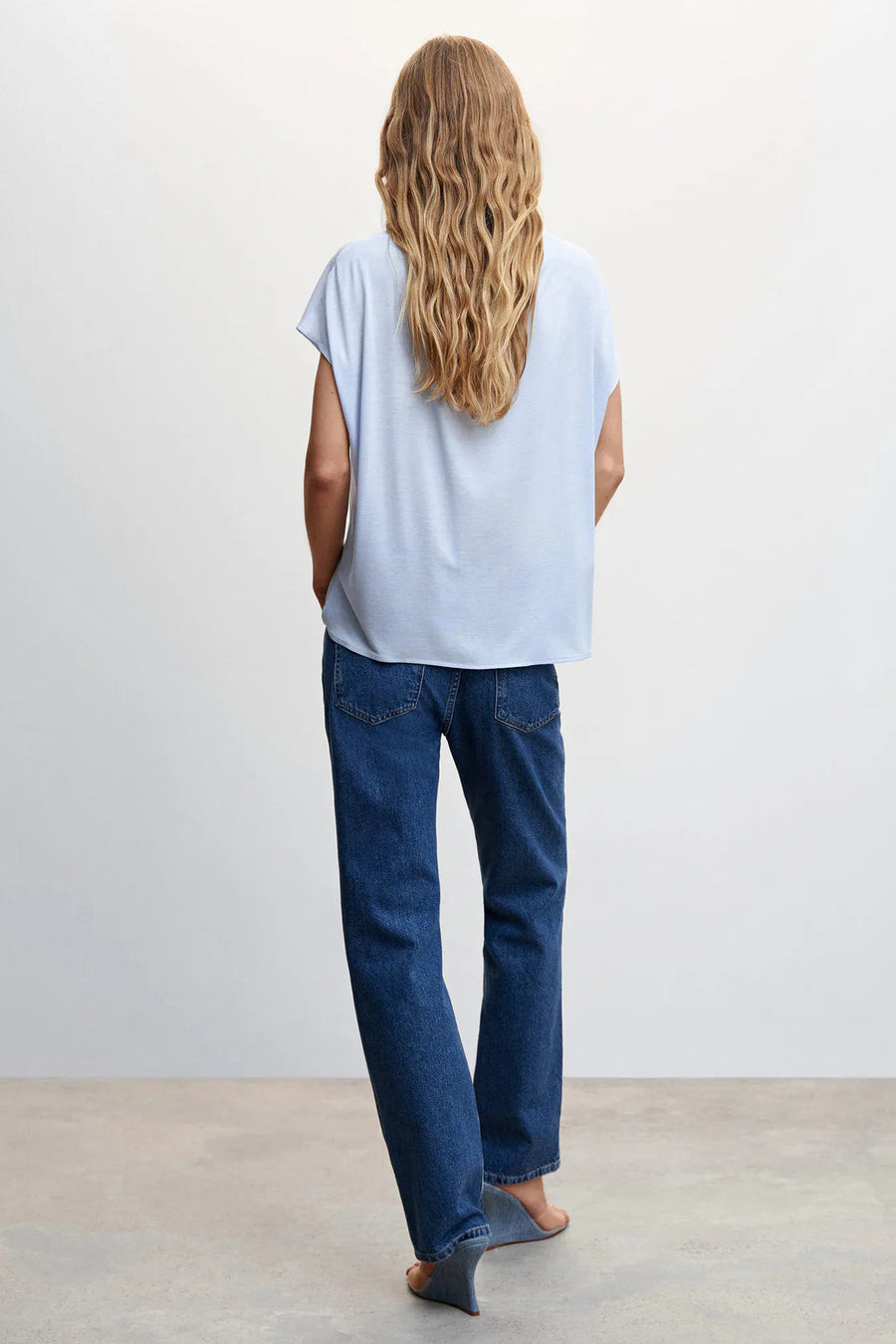 Blouse &agrave; manches courtes - bleu