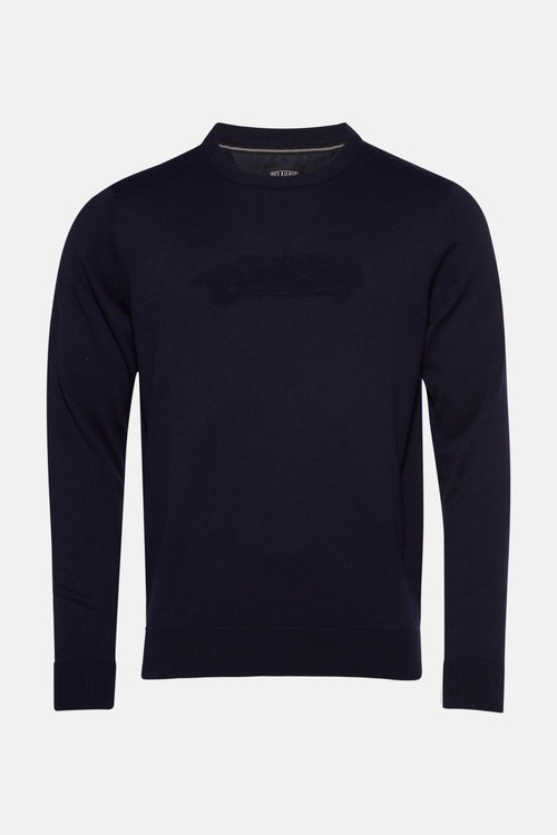 Pull col rond Bleu - DELAHAYE