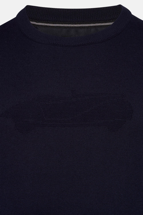 Pull col rond Bleu - DELAHAYE