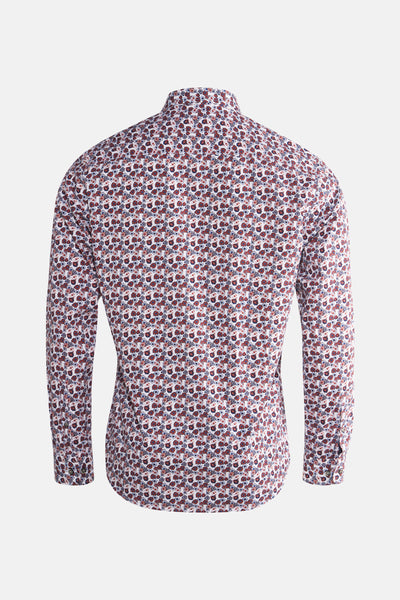 Chemise multicolore de DELAHAYE, à motif floral, vue de dos.