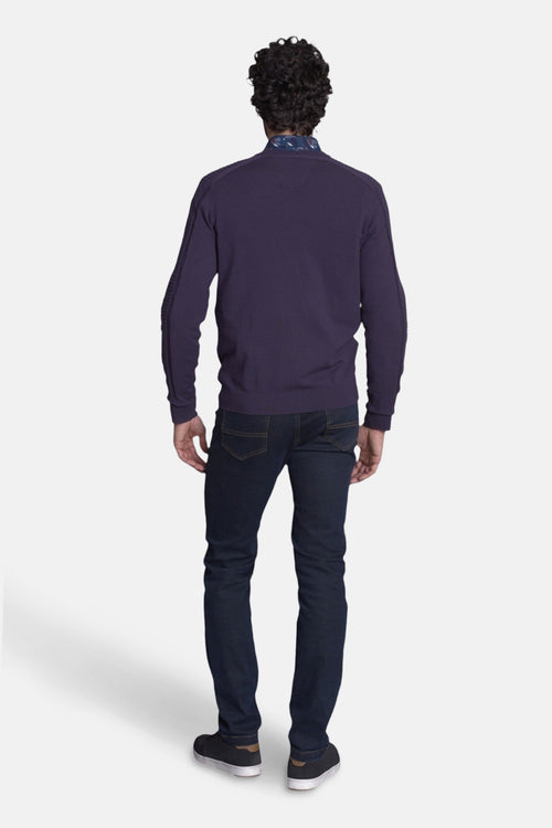 Trui met ronde hals paars - DELAHAYE