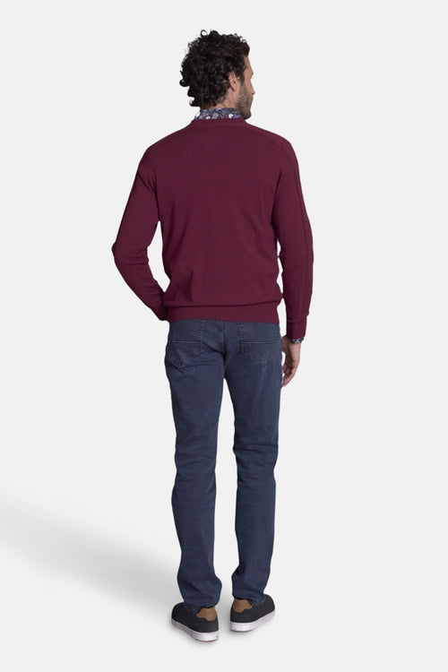 Pull col rond multicolore - DELAHAYE