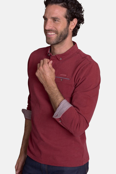 Polo met lange mouwen - Rood