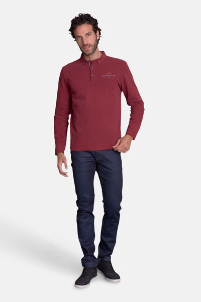 Polo met lange mouwen - Rood