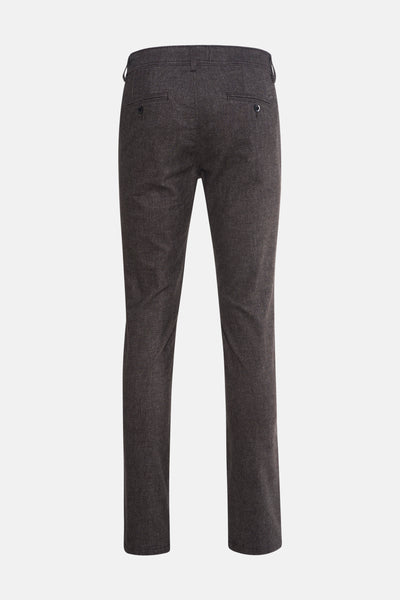 Pantalon taupe de DELAHAYE, avec poches arrière passepoilées et texture discrète.