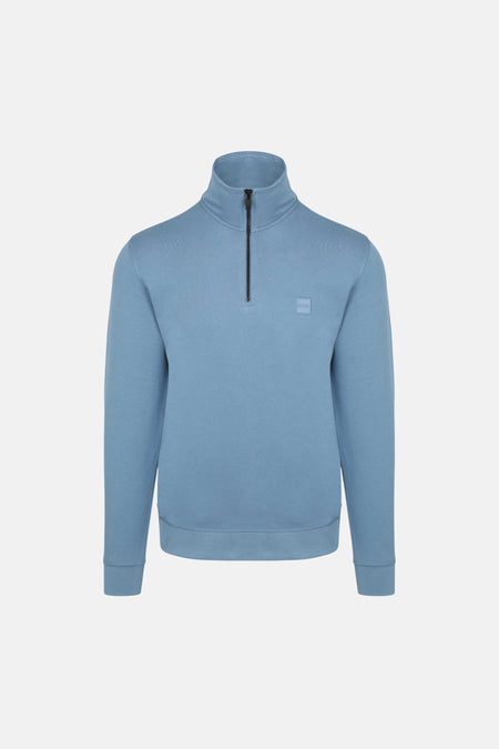 Sweat col O - bleu