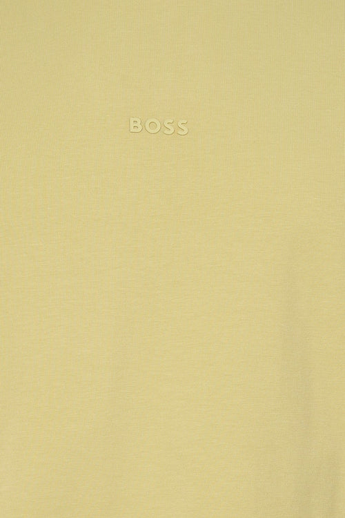 T-shirt à manches courtes vert de BOSS ORANGE, avec un effet texturé discret et un logo ton sur ton.