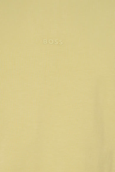 Groen T-shirt met korte mouwen van BOSS ORANGE, met een subtiel textuur effect en een toon-op-toon logo.