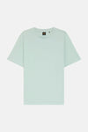 T-shirt turquoise de BOSS ORANGE à col rond avec logo BOSS ton sur ton discret sur la poitrine.