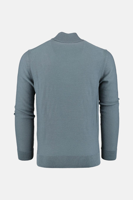 Blauwe coltrui van BOSS ORANGE, met een fijne gebreide textuur.