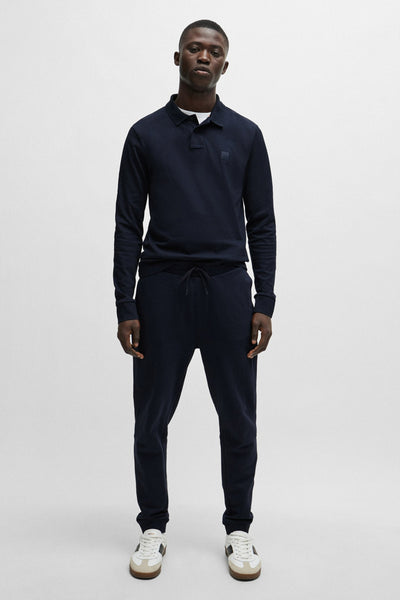 	Heren tops polo lange mouw Blauw - BOSS ORANGE