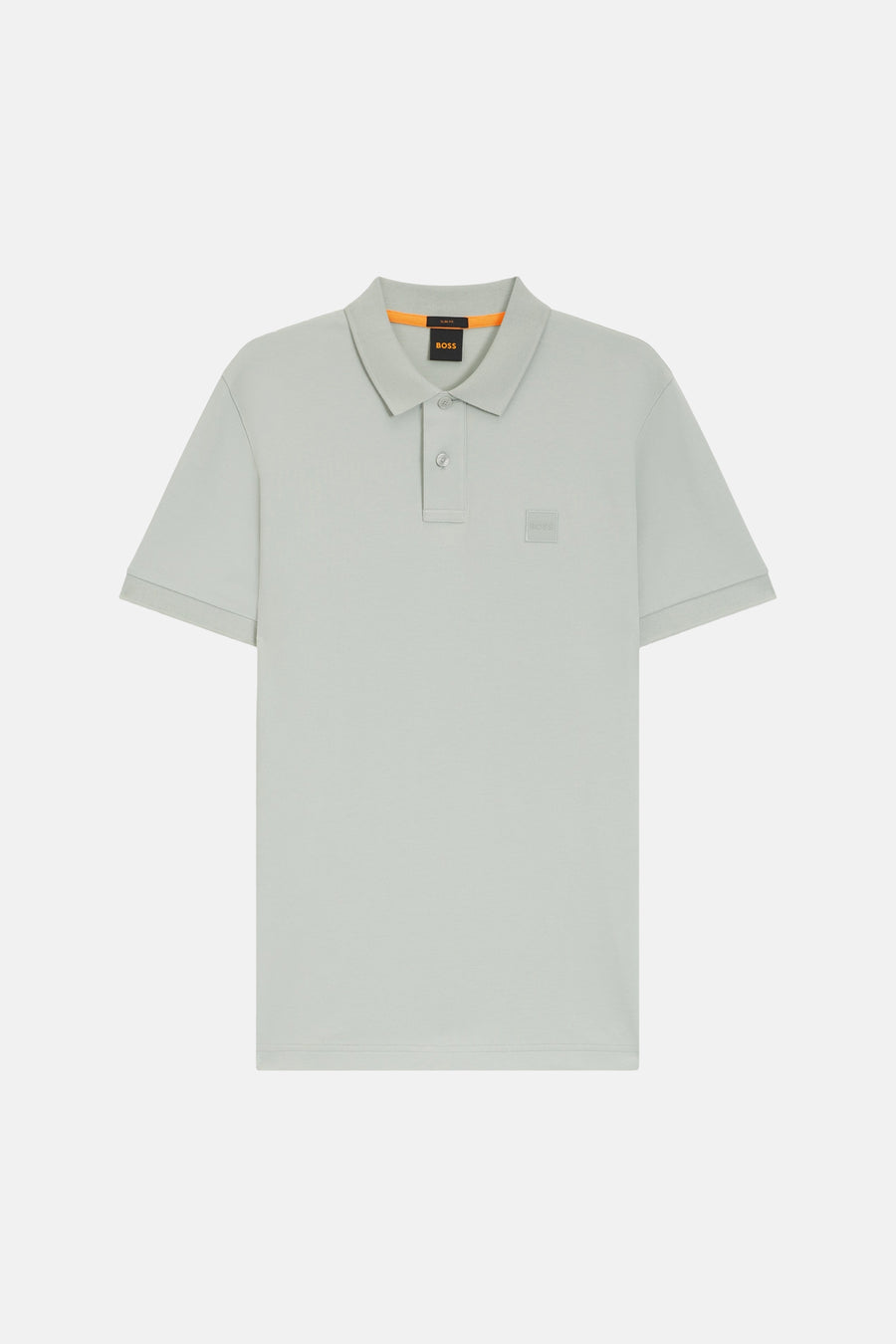 Grijze polo van BOSS ORANGE, met een klassieke kraag en een discreet logo op de borst.