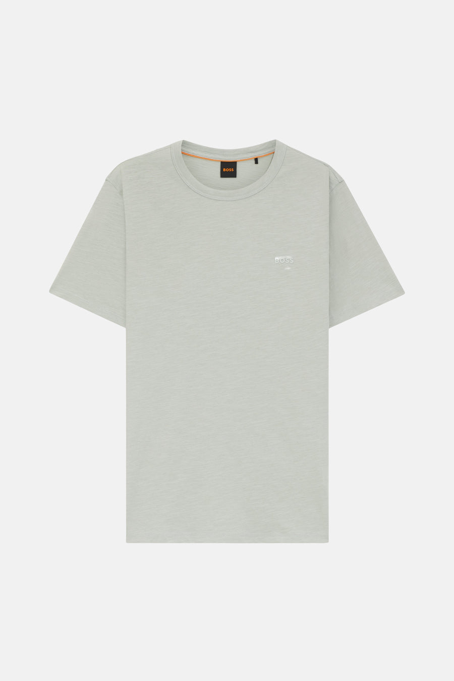 T-shirt à manches courtes gris par BOSS ORANGE avec logo discret sur la poitrine.
