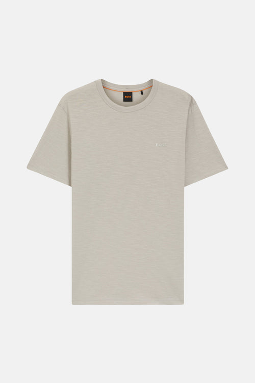 T-shirt à manches courtes gris de BOSS ORANGE avec logo brodé discret.
