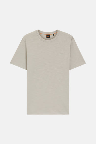 T-shirt à manches courtes gris de BOSS ORANGE avec logo brodé discret.