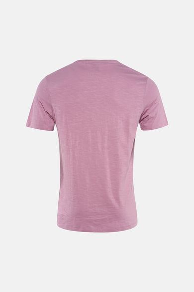 Roze T-shirt met korte mouwen van BOSS ORANGE met een subtiele gemêleerde textuur, achterzijde.