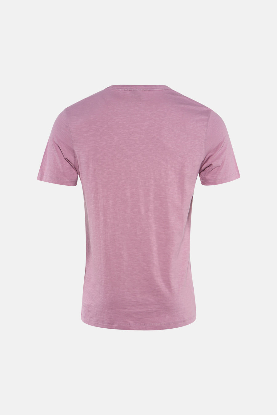 T-shirt rose à manches courtes de BOSS ORANGE avec une texture chinée subtile, vue de dos.
