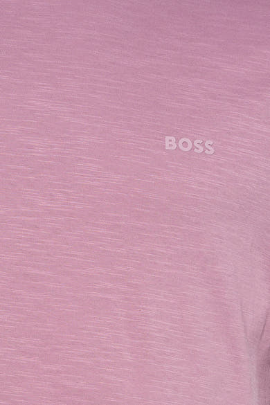 T-shirt à manches courtes rose de BOSS ORANGE, avec un effet chiné et un logo discret.