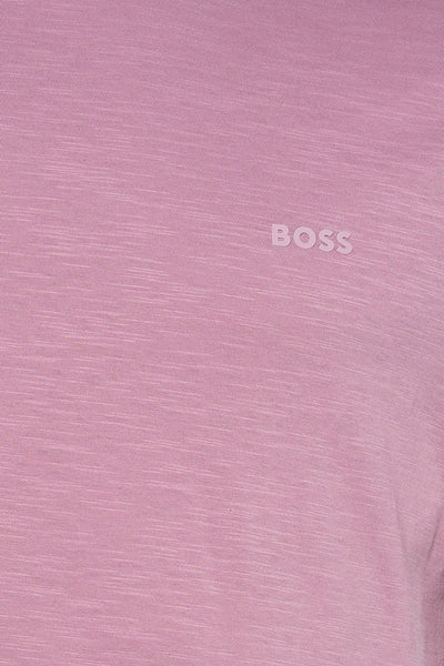 Roze T-shirt met korte mouwen van BOSS ORANGE, met een gemêleerd effect en een discreet logo.